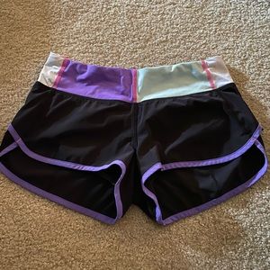 Lululemon Black Color Block Workout Shorts